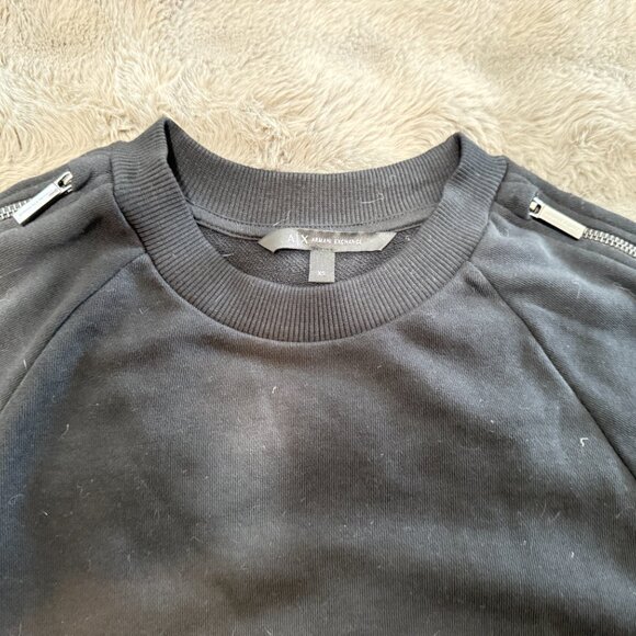 NWOT $179 Authentic A/X ARMANI EXCHANGE Made in PORTGAL Women Black Sweater Sz.? - Picture 5 of 12